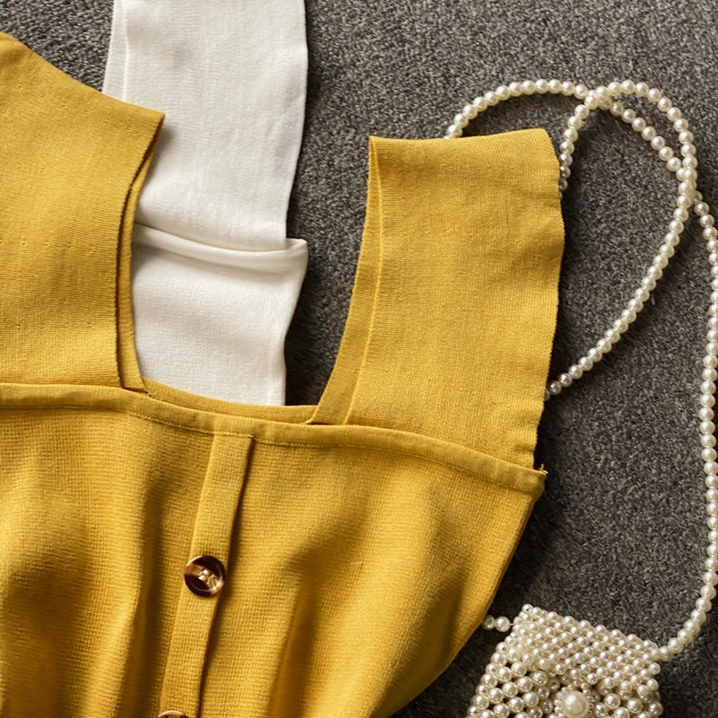Thin Sleeveless Knit Top With Wide Straps