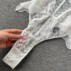 Chic White Lace Bustier Jumpsuit