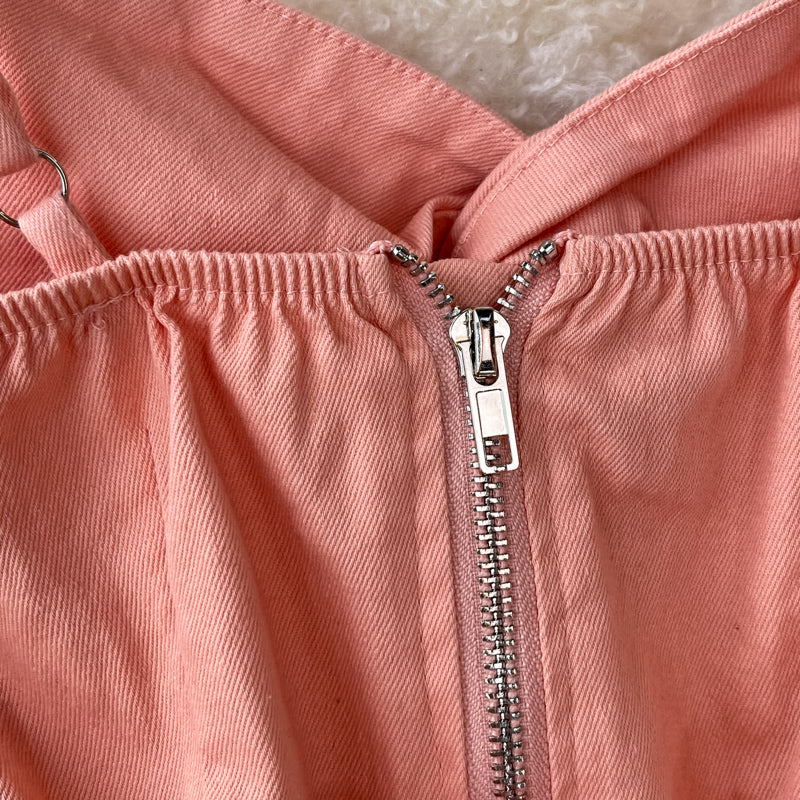Chic Solid Color Suspender jumpsuit