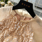Vintage Floral Embroidered Pleated Dress