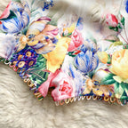 Courtly Floral Printed Shirt&Shorts 2Pcs