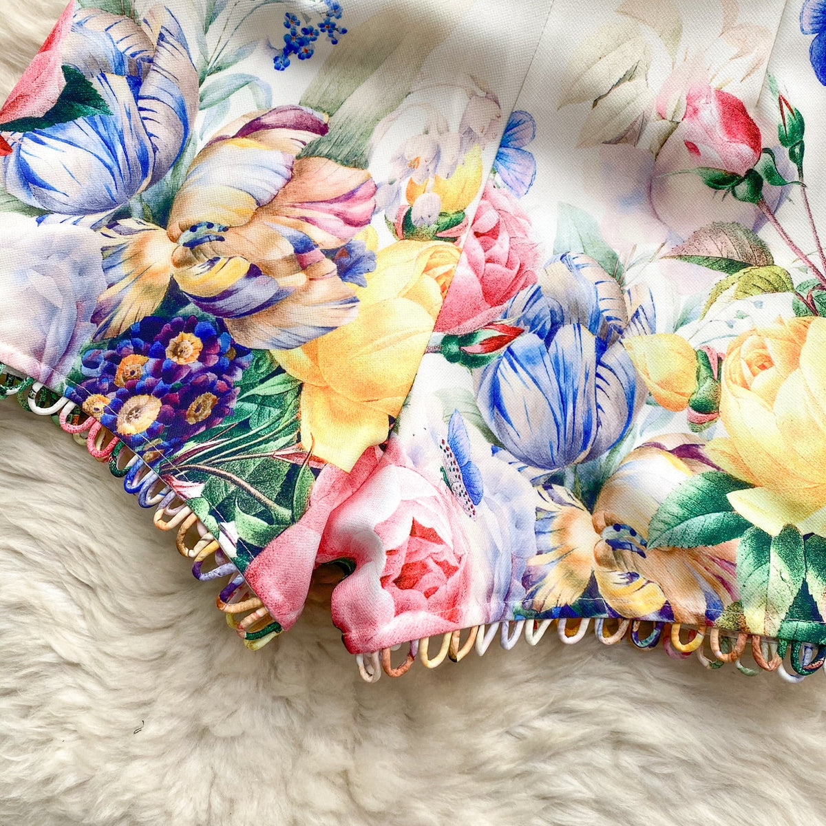 Courtly Floral Printed Shirt&Shorts 2Pcs