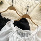 Niche Midriff-baring Ruffled Top