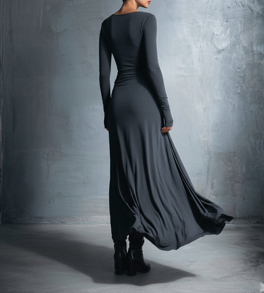 Alba - Long dress with side knot
