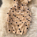 Sexy Star-embellished Mesh Ruffled Dress