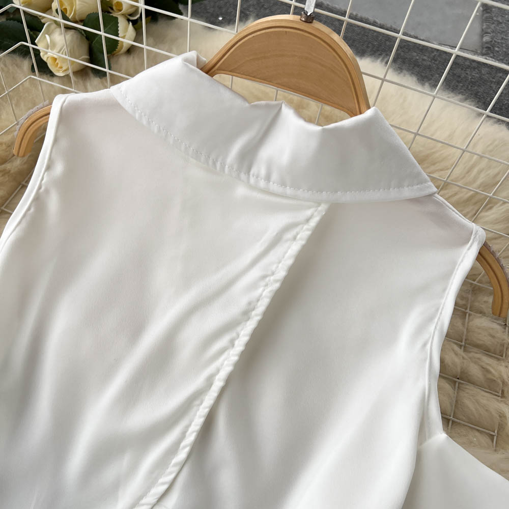 Niche Shoulder-hollowed Plain Shirt