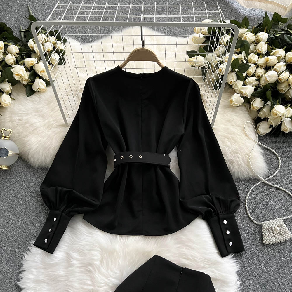 Two-piece Blouse Beaded Dress