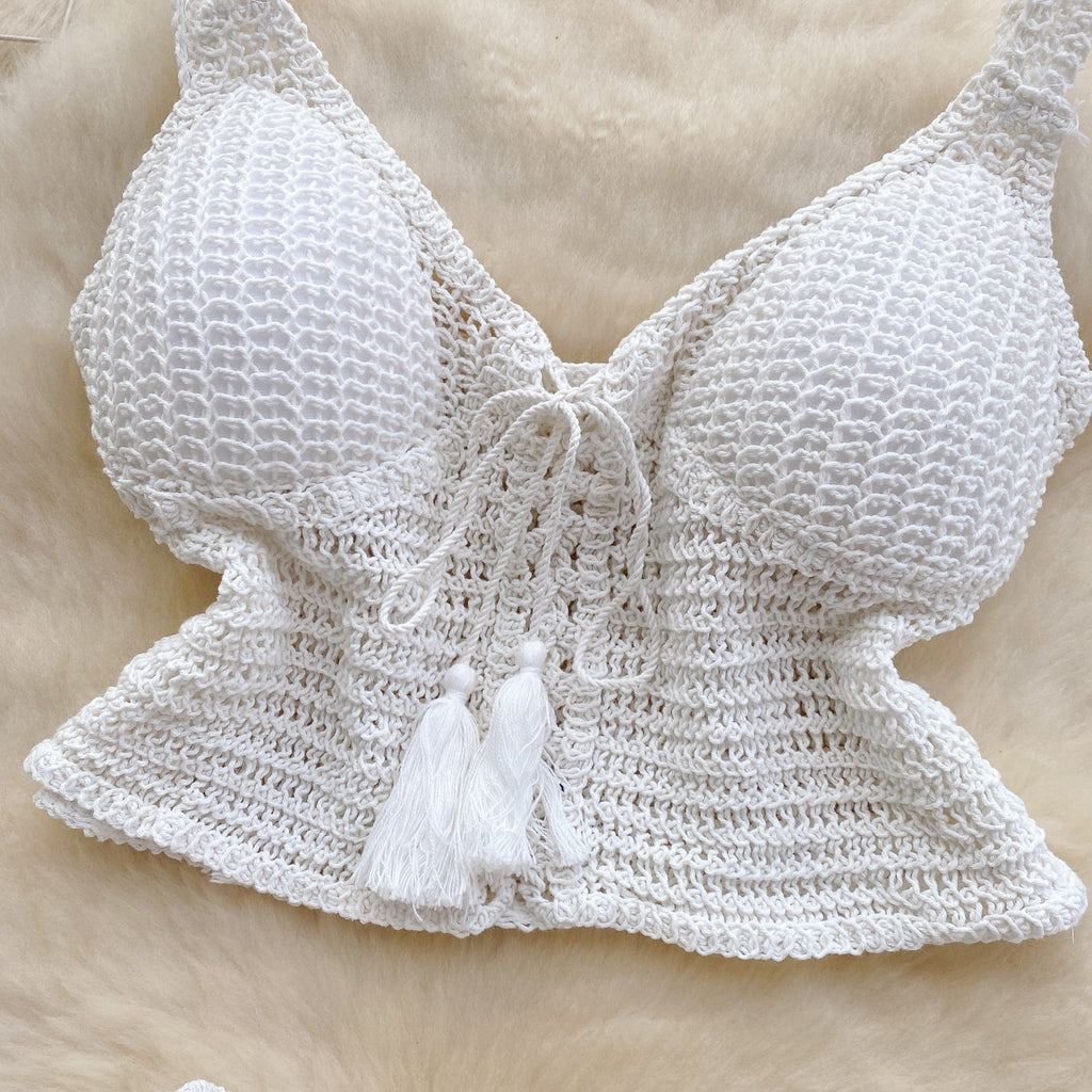 Camisole&Crochet Shorts Knitted 2Pcs