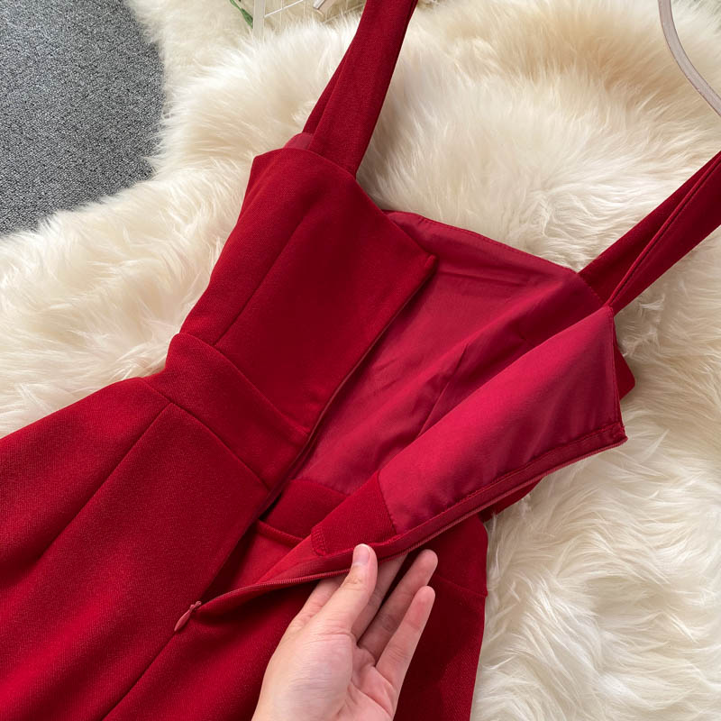 Square Neck Suspender Jumpsuit