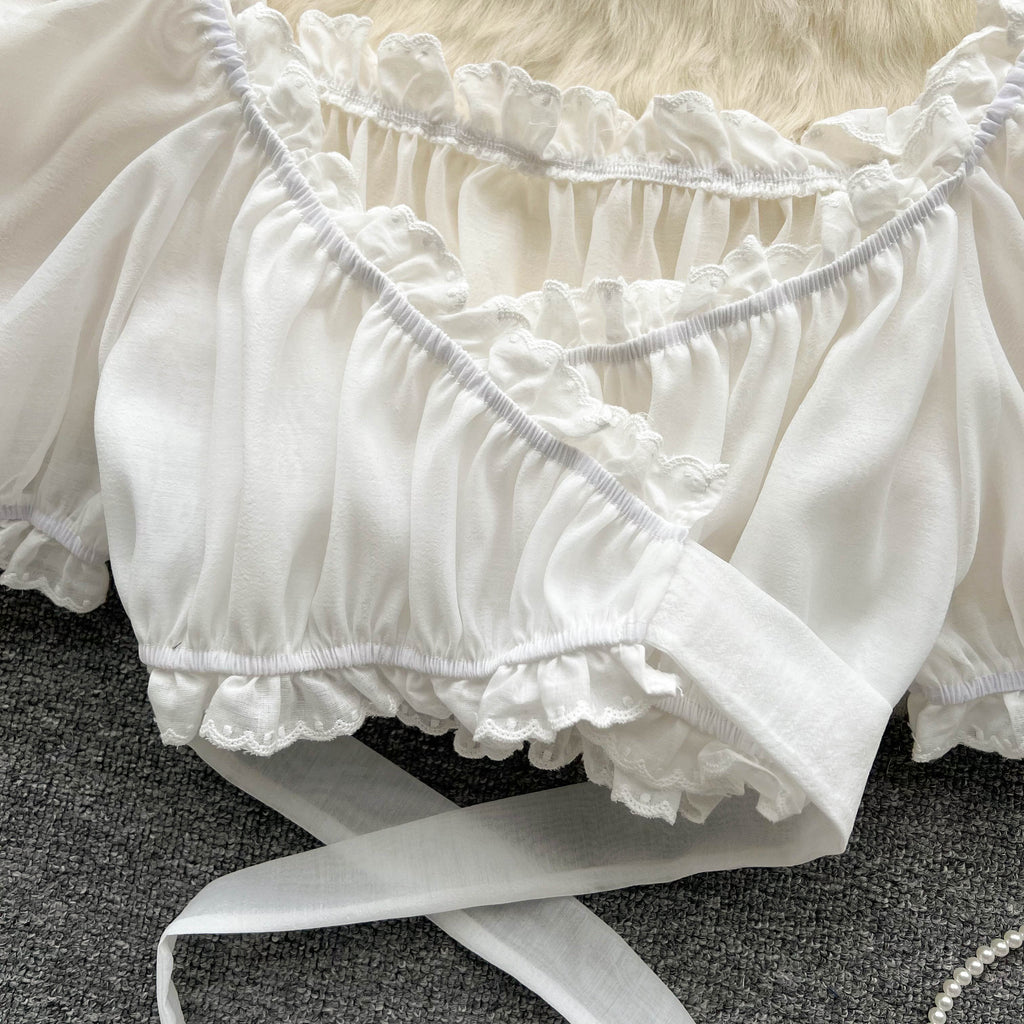 Niche Midriff-baring Ruffled Top