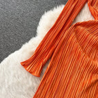 Casual Round Collar Elastic Dress