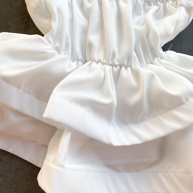 Niche Double Ruffled Hem Short Top