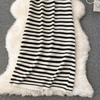 Color-block Striped Loose Knitted Dress