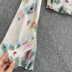 Chic Printed Floral Sun-protection Top