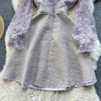 Beaded Embroidered Mesh Bow Dress