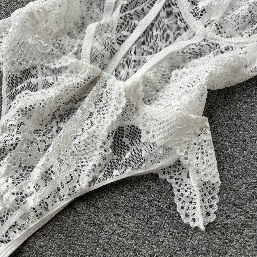 Chic White Lace Bustier Jumpsuit