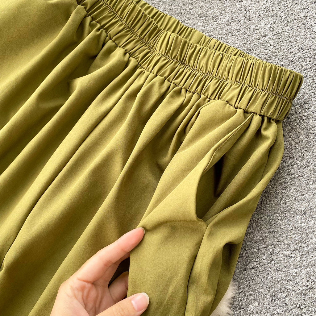 Loose-fitting Shirt&Pleated Trousers 2Pcs