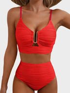 2 Piece Bikini Set U-Wire Cutout Swimsuit