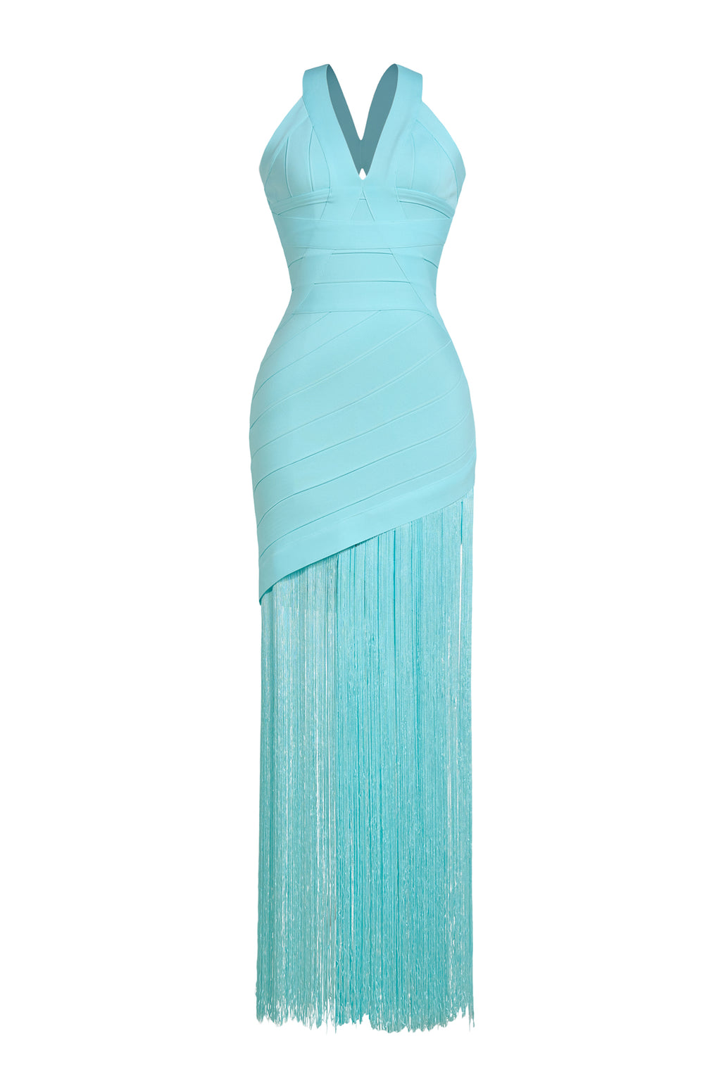 Bandage V-Neck Tassel Midi Dress