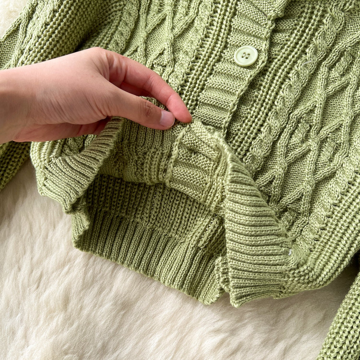 Twisted Cardigan&Split Skirt Knitted 2Pcs
