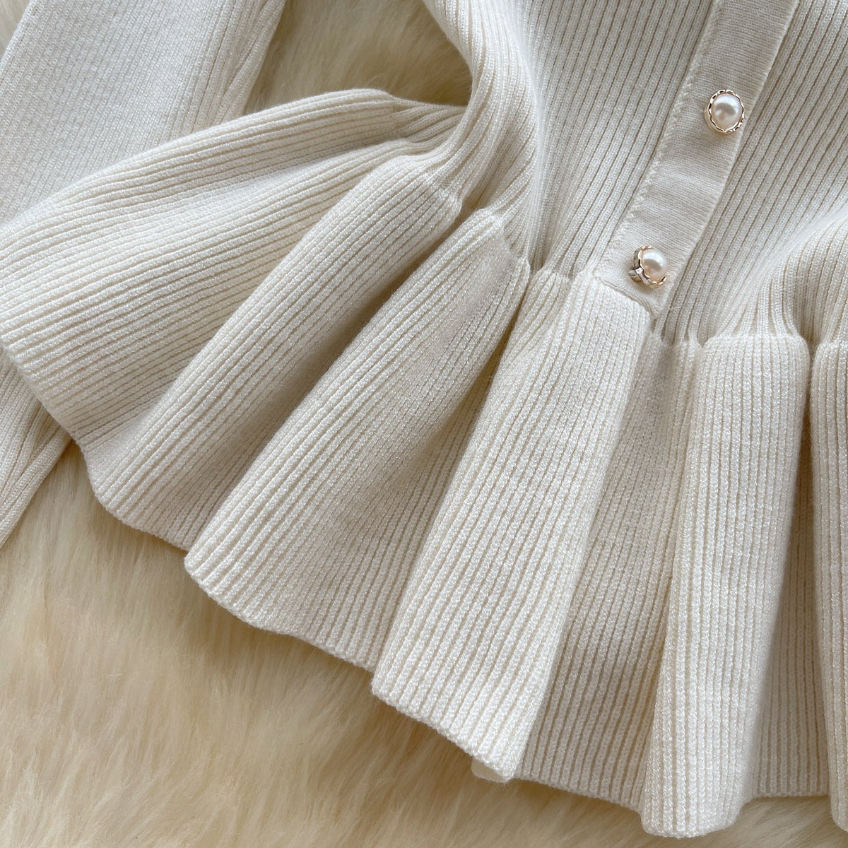 Sweetie Lace Patchwork Ruffled Knitwear