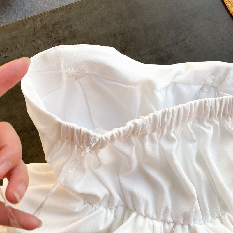 Niche Double Ruffled Hem Short Top
