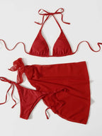 Mesh Three-piece Split Swimsuit