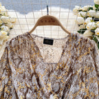 Courtly Puffy Sleeve Floral Shirt