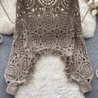 Vintage Hollowed Crochet Knitted Top