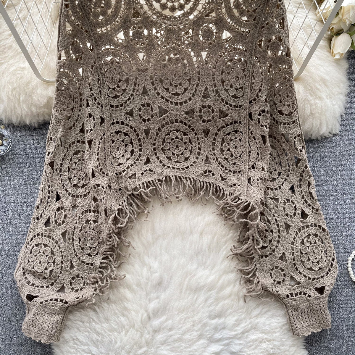 Vintage Hollowed Crochet Knitted Top