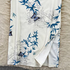 Chinese Style Floral Split Cheongsam