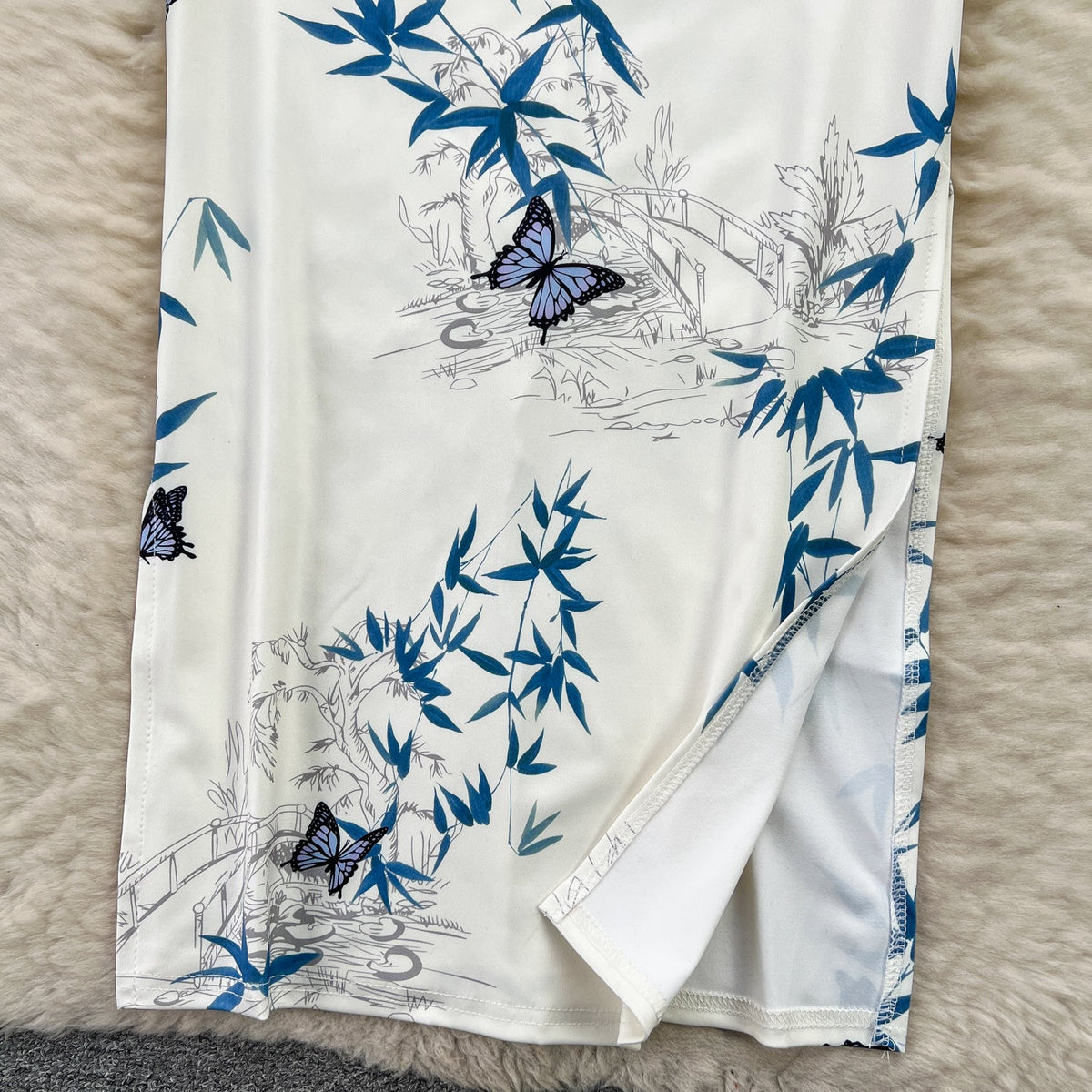 Chinese Style Floral Split Cheongsam