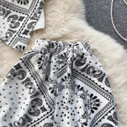 Printed Camisole&Drawstring Pants 2Pcs Set