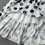 Polo Collar Polka Dot Shirt Dress