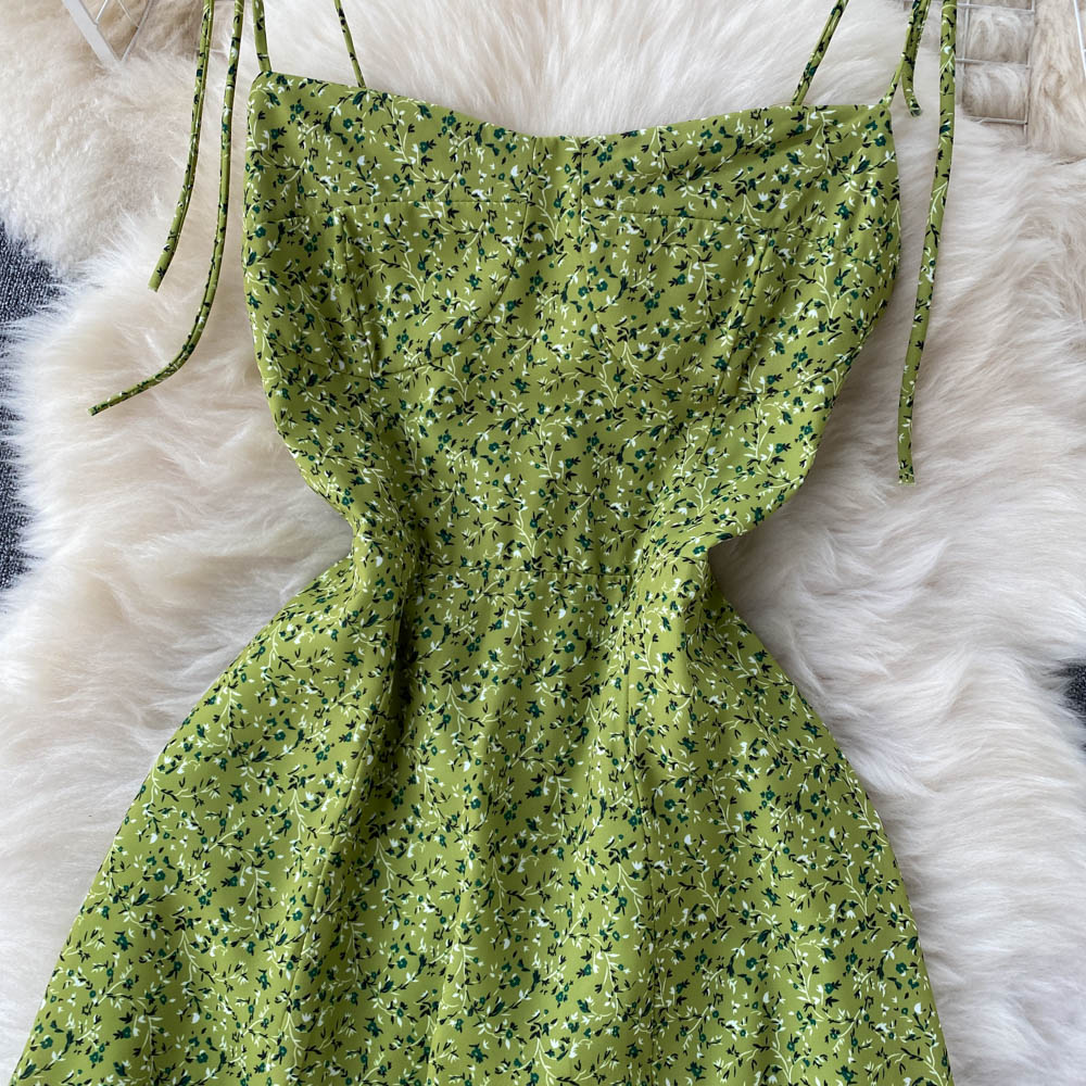 Lace-up Daisy A-line Halter Dress