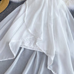 Off-shoulder Mesh Patchwork Dress