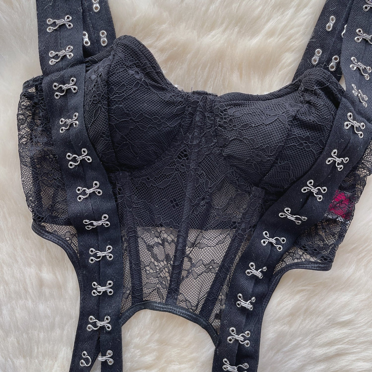 Niche Snap Fastener Black Lace Top