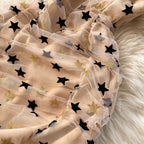 Sexy Star-embellished Mesh Ruffled Dress
