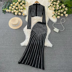 Top&Fishtail Skirt Rhinestone Studded 2Pcs