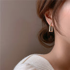 Rectangular-shaped Diamond-set Earrings