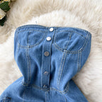 Vintage Ripped Denim Jumpsuit