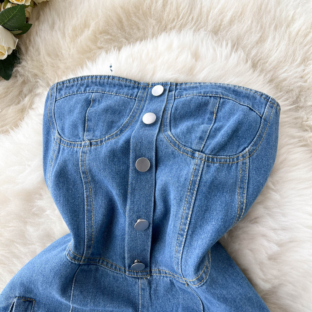 Vintage Ripped Denim Jumpsuit