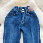 Chic High-waist Straight Ninth Jeans