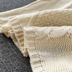 Cable Sweater&Half-body Skirt 2Pcs