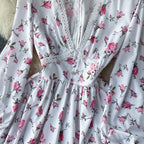 Sweet Lace V-neck Floral Dress