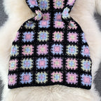 Backless Colourful Crocheted Slip Dress