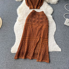 Camisole&Skirt Hollowed Knitted 2Pcs