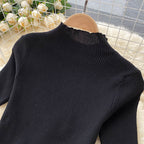 Beaded Knitted Top&Mesh Skirt 2Pcs