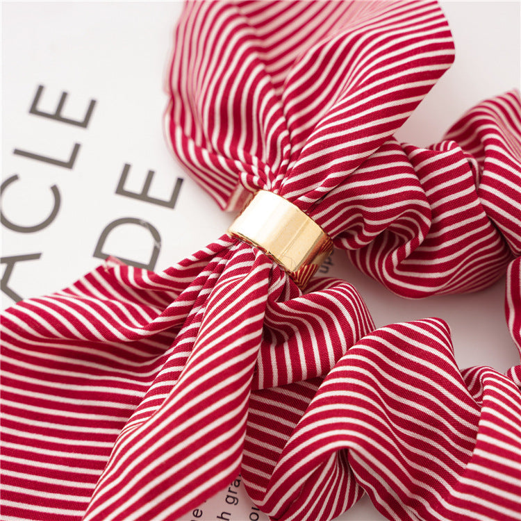 Rabbit Ears Chiffon Striped Hair Ties