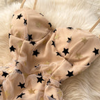 Sexy Star-embellished Mesh Ruffled Dress